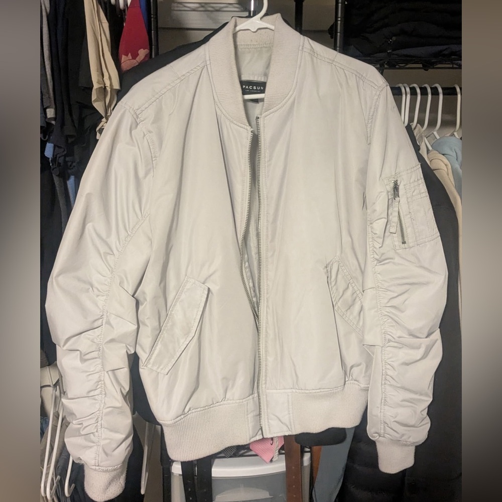 PacSun Men's White Bomber Jacket